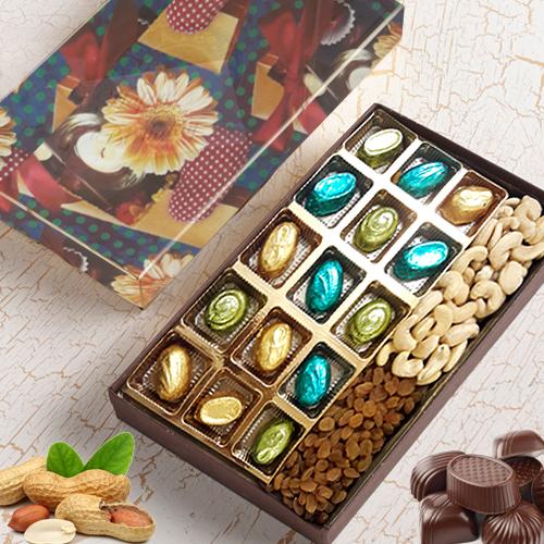Scrumptious Assortment of Homemade Chocolates with Dry Fruits