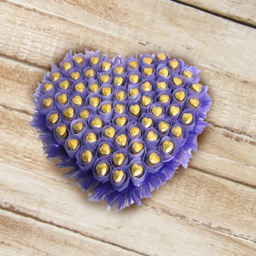 Tasty Heart Shaped Arrangement of Homemade Chocolates