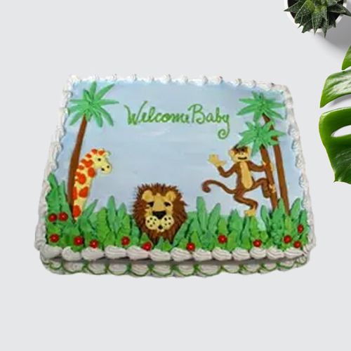 Irresistible Eggless Forest N Animal Theme Chocolate Cake