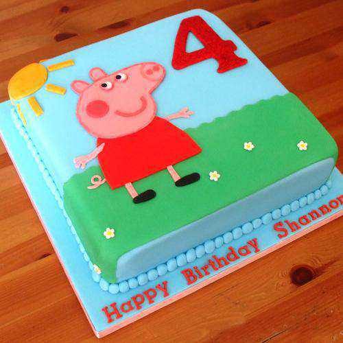 Layered Eggless Peppa Pig Cake for Kids Party