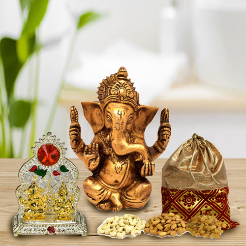 Exclusive Lord Ganesha Murti with Mandap and Dry Fruits