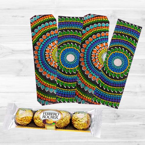 Impressive Handmade Dot Mandala Art Bookmarker with Ferrero Rocher