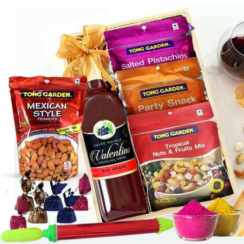 Marvelous Assorted Dry Fruits n Grape Drink Gift Hamper