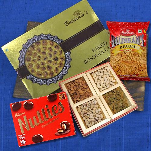 Yummy Balaram Mullick Baked Rasgulla Dry Fruits Snacks n Nutties Combo