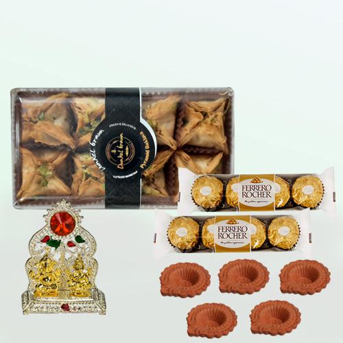 Finest Pyramid Baklawa with Rocher n Ganesh Laxmi Mandap