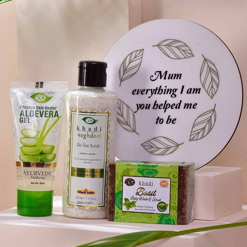 Natural Beauty Hamper with Acrylic Momento for Mom