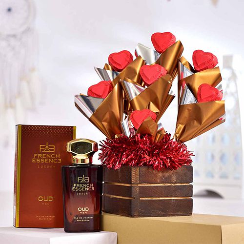 Exquisite Chocolates Arrangement N Mens OUD Parfum Gift Set