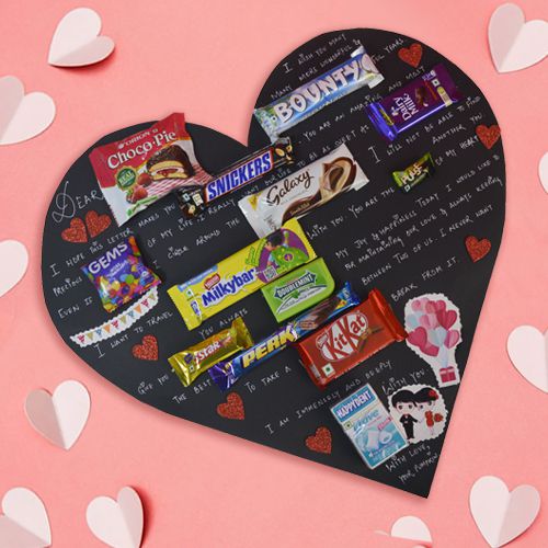 Splendid Heart Shaped Chocolate Message Card