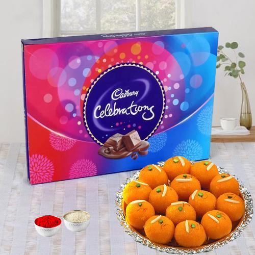 Combo of Cadbury Celebrations with Haldirams Laddoo