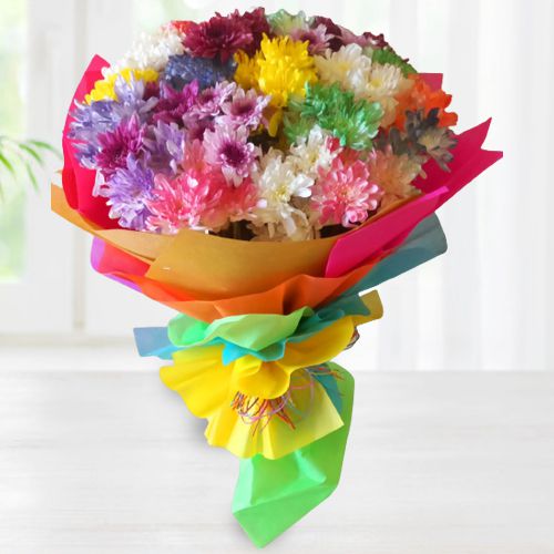 Cheerful Bouquet of Colorful Carnations