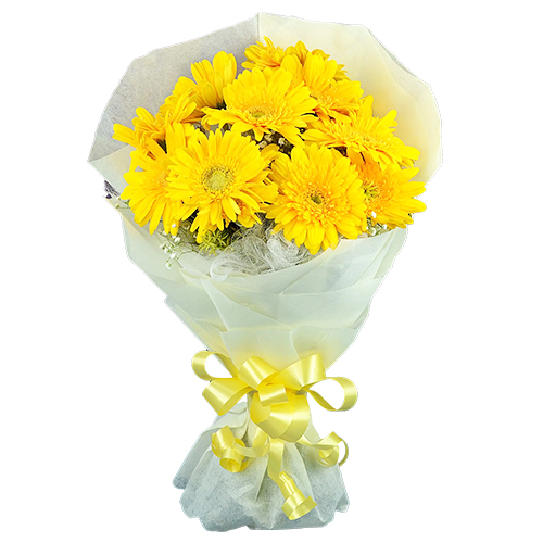 Blossoming Yellow Gerberas Bouquet