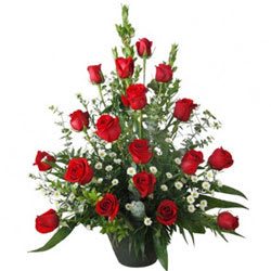 Aromatic Selection of 18 Red Roses in a Basket