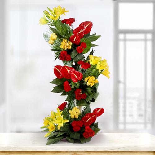 Magnificent Tall Arrangement of Fresh Flowers