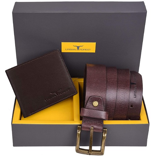 Fabulous Urban Forest Mens Leather Wallet N Belt Combo