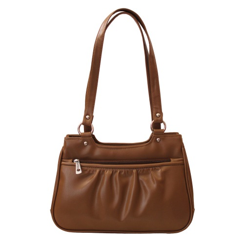 Double Partition Dual Zip Ladies Shoulder Bag