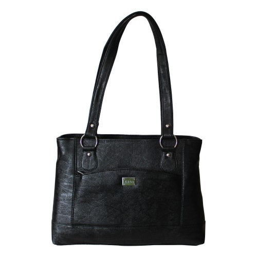 Pampering Black Vegan Leather Ladies Vanity Bag