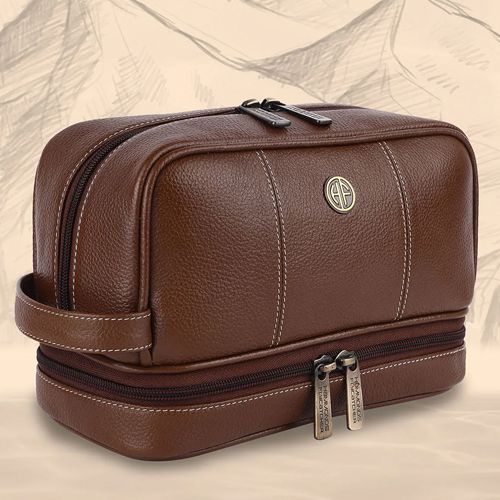 Designer Leather Toiletry Bag