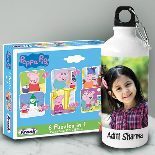 Marvelous Personalized Photo Sipper n Peppa Pig Puzzle