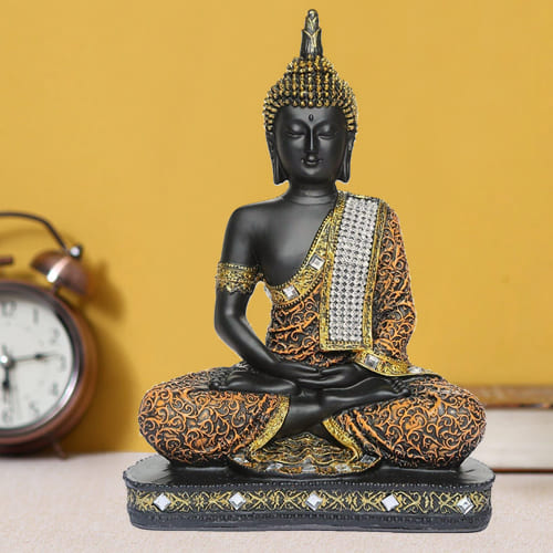 Traditional Sitting Buddha Idol for Home Decoration