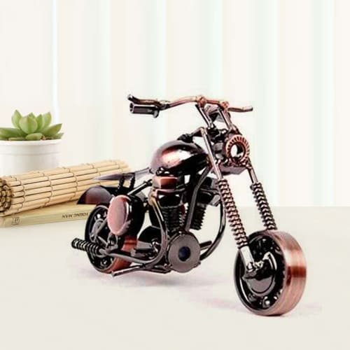 Stunning Miniature Vintage Metal Motor Bike