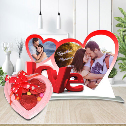 Beautiful Heart Shaped Photo Frame with Homemade Chocolates