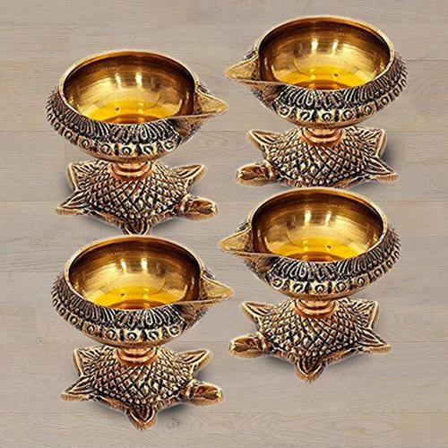 Exclusive Brass Diya Set