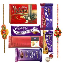 Cadbury Diary Milk Silk Cadbury Diary Milk Roast Almonds Cadbury Diary Milk Fruits & Nuts Cadbury Diary Milk Crackle Cadbury Temptation with Rakhi.