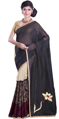 Polished Vanity Net Chanderi Saree