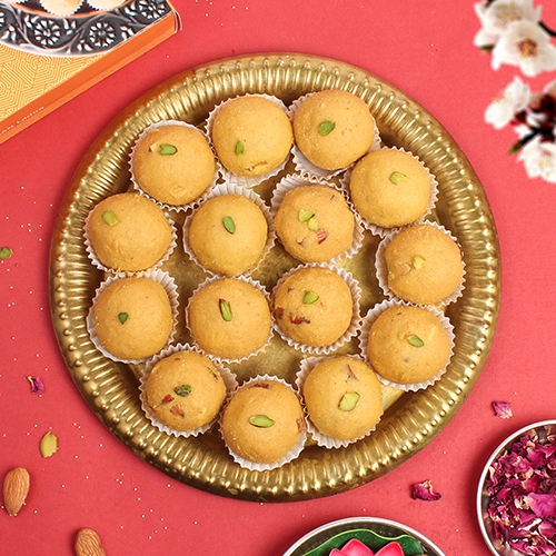 Delectable Dry Fruit Besan Ladoo Box by Kesar